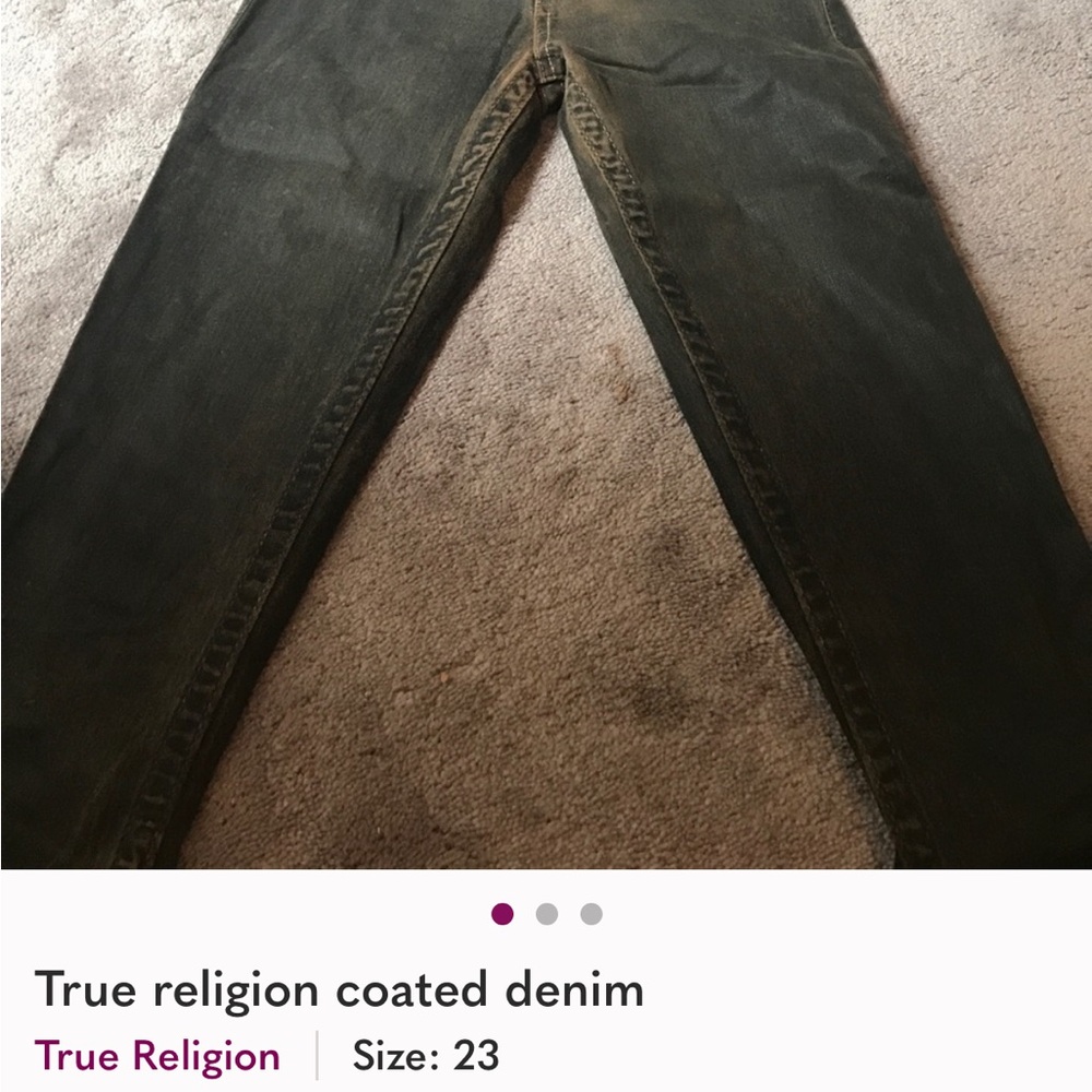 True Religion Men's Dark Coated Skinny Jeans